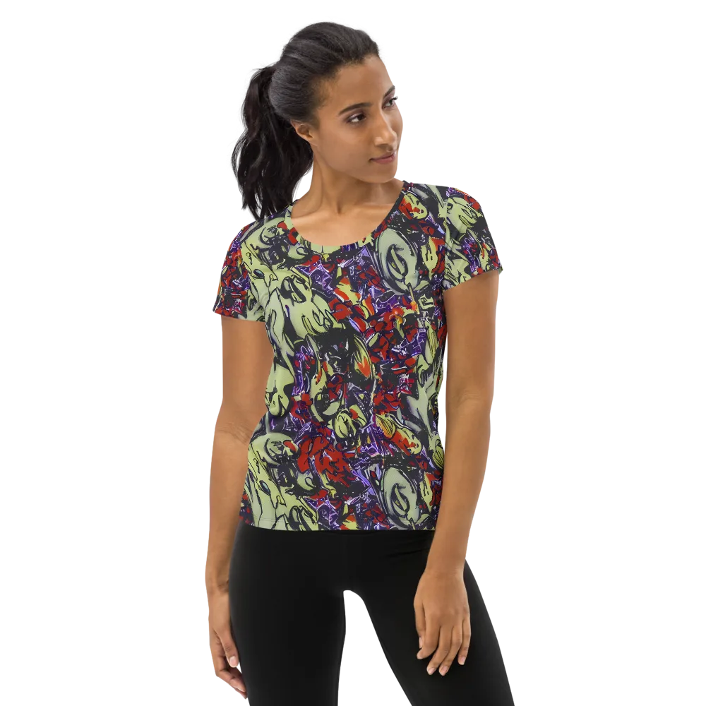 Molten Sketch on Women's Athletic T-Shirt — Front