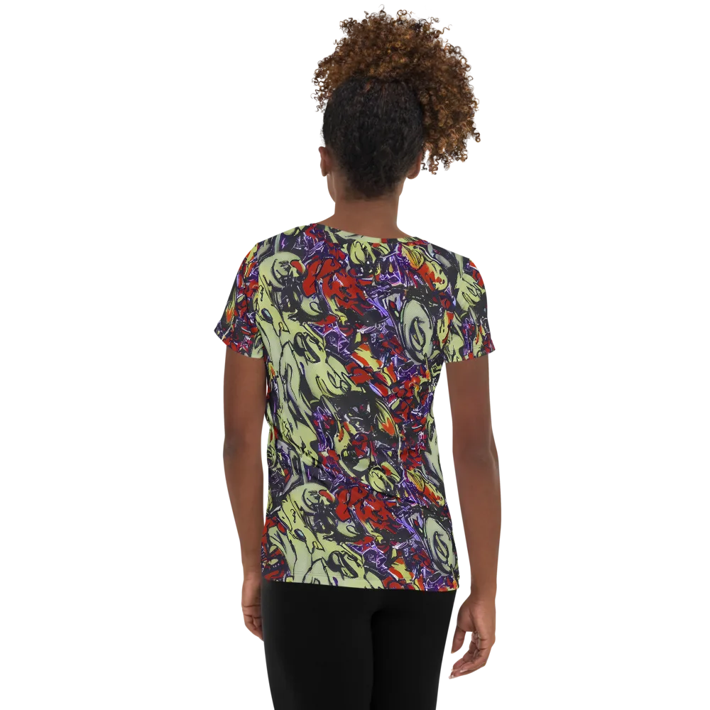 Molten Sketch on Women's Athletic T-Shirt — Back