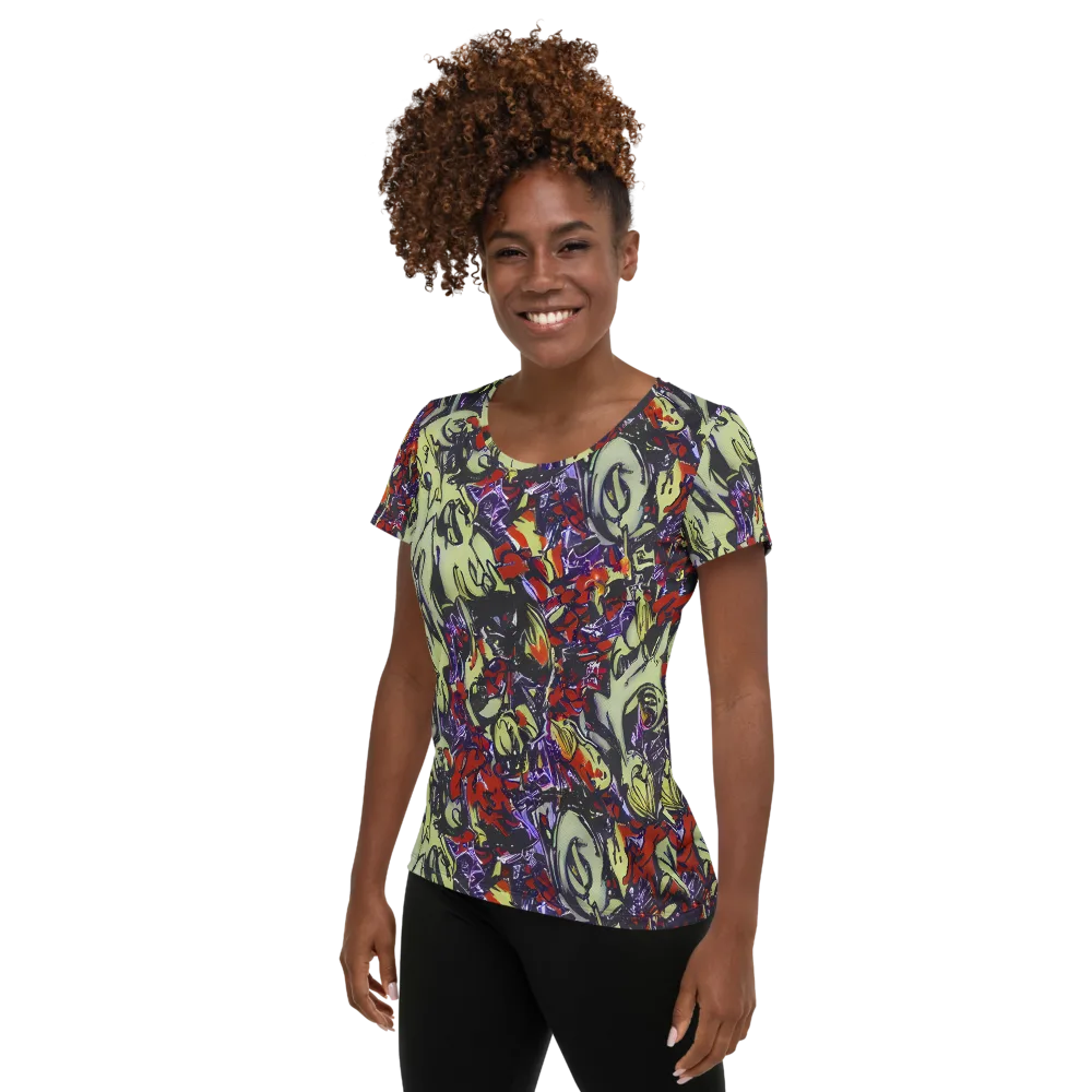 Molten Sketch on Women's Athletic T-Shirt — Left