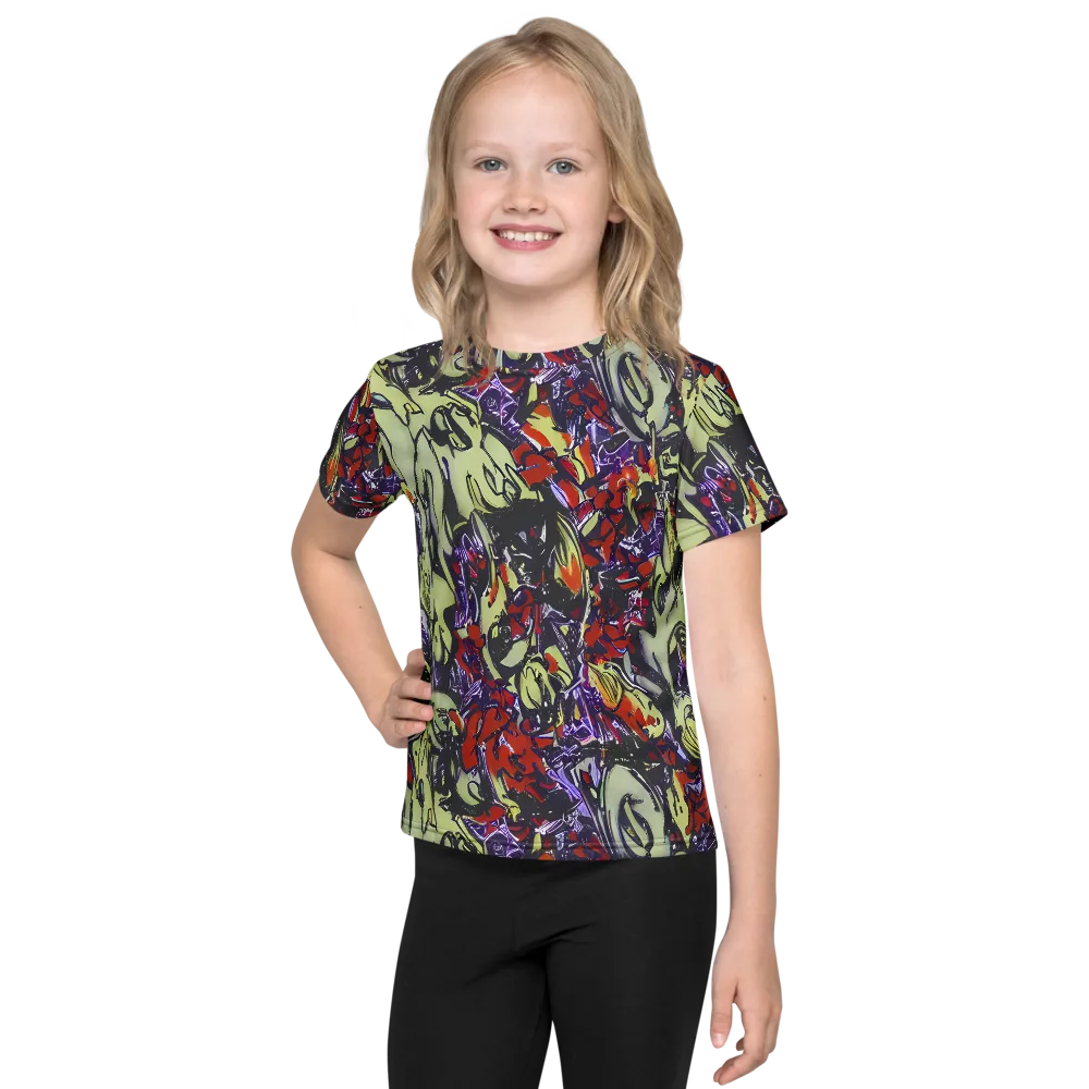 Molten Sketch on Kids Crew Neck T-Shirt — Front
