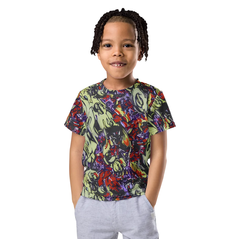 Molten Sketch on Kids Crew Neck T-Shirt — Front