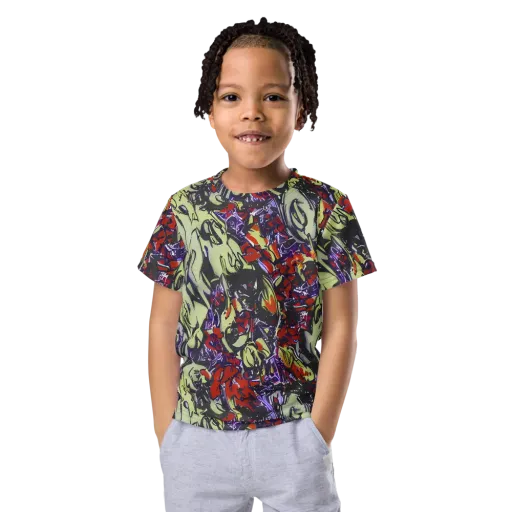 Molten Sketch on a Kids Crew Neck T-Shirt