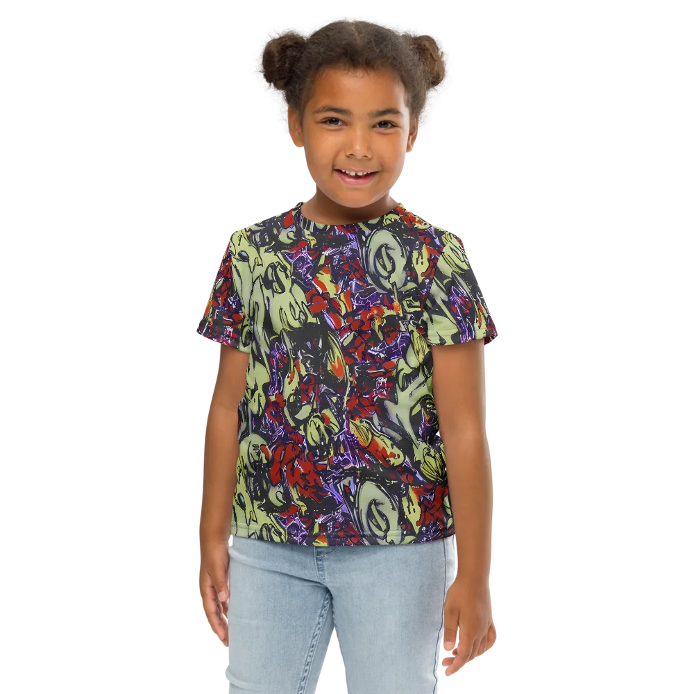 Molten Sketch on Kids Crew Neck T-Shirt — Front