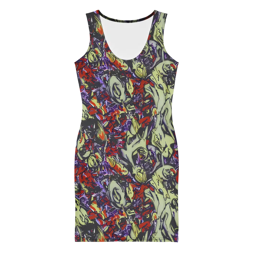 Molten Sketch on Bodycon Dress — Front