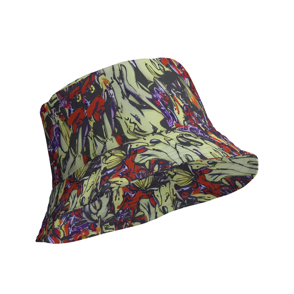 Molten Sketch on Reversible Bucket Hat — Product details Outside