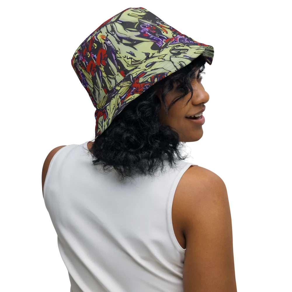 Molten Sketch on Reversible Bucket Hat — Right Outside