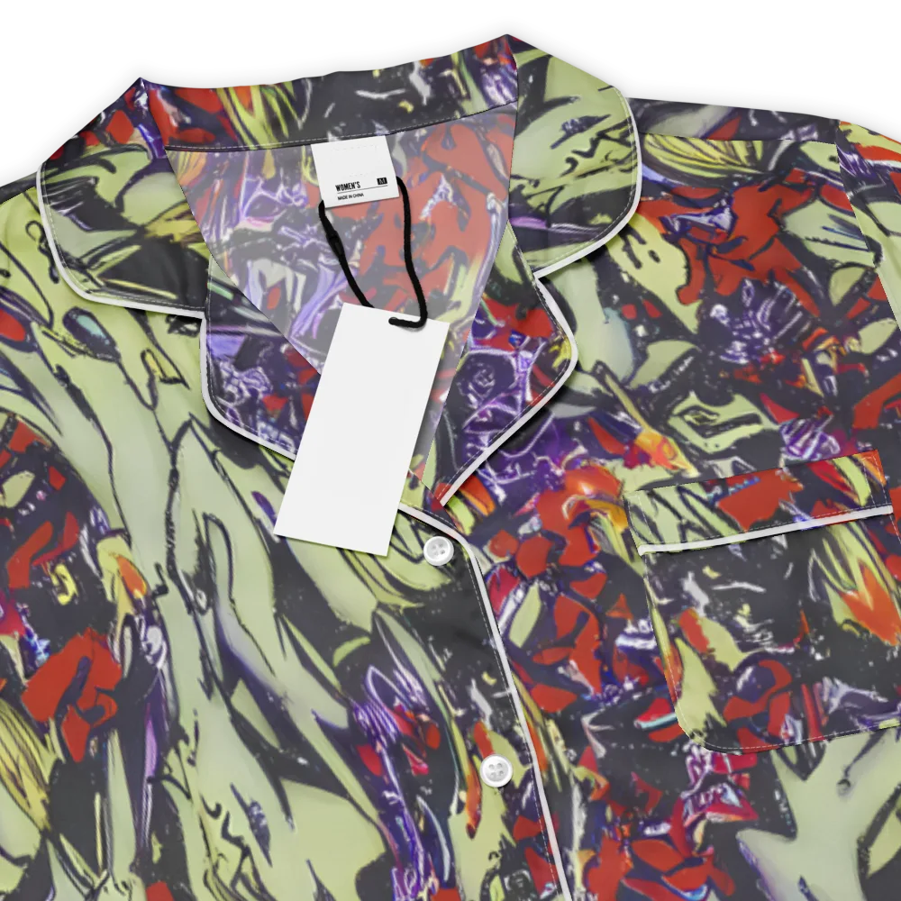 Molten Sketch on Women's Short Sleeve Pajama Top — Product details