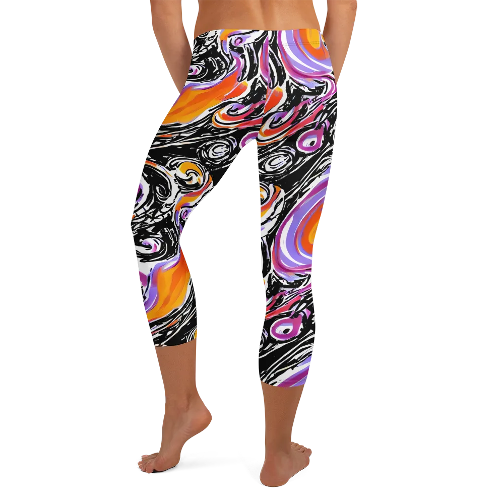 Inferno Spiral on Capri Leggings — Back