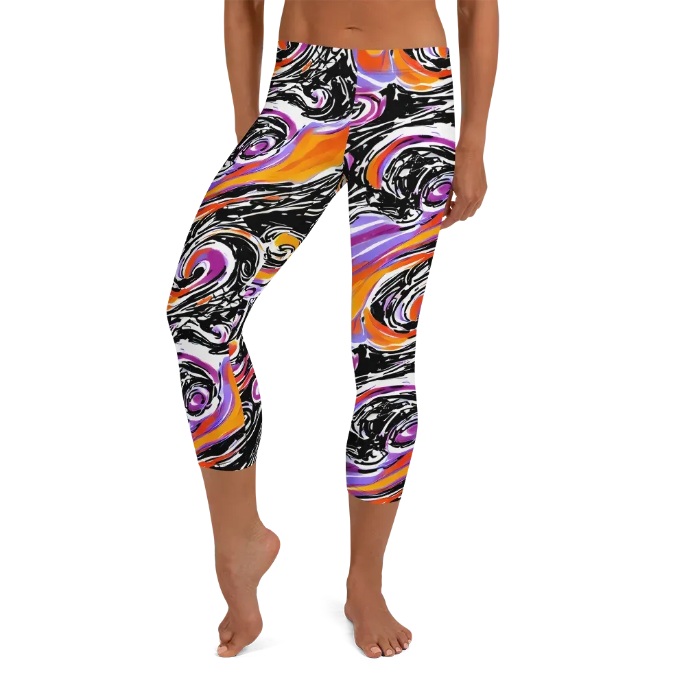 Inferno Spiral on Capri Leggings — Front