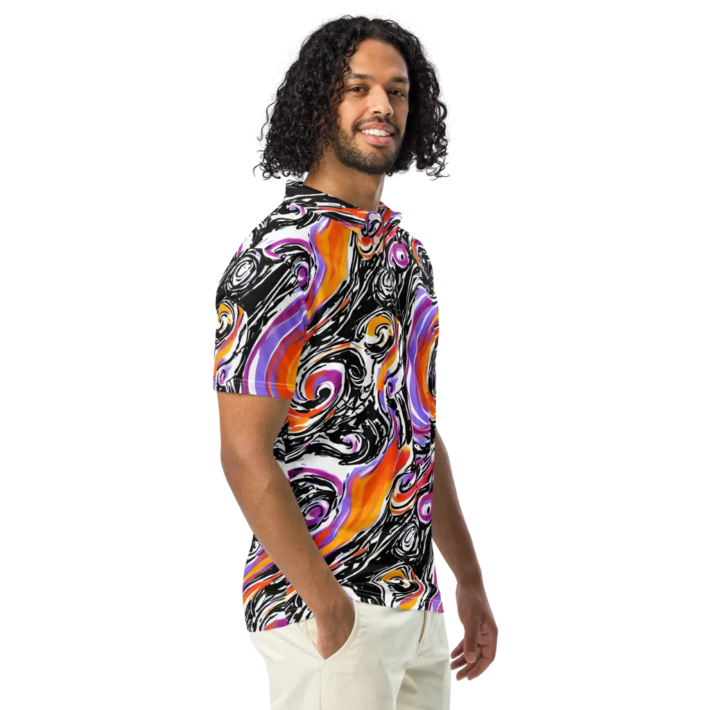 Inferno Spiral on Men's Slim Fit Polo Shirt — Right Front