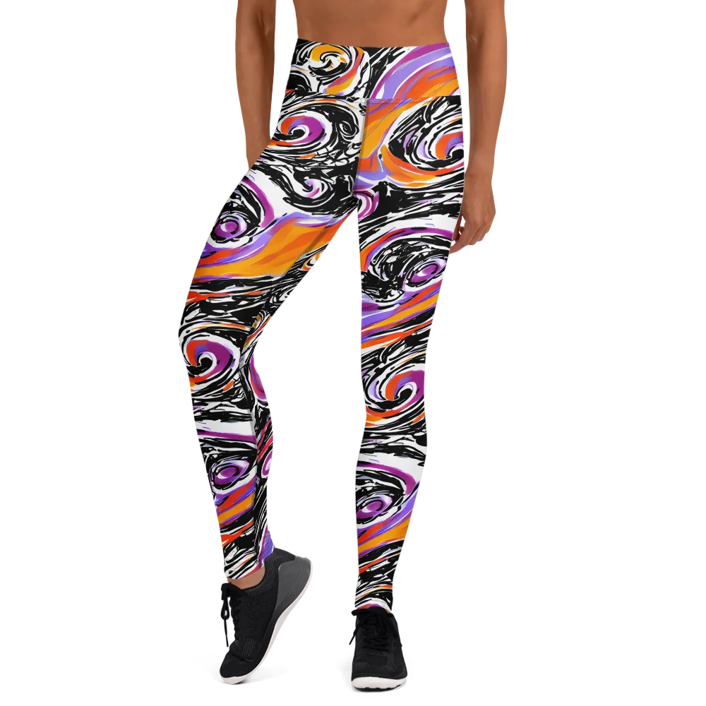 Inferno Spiral on Yoga Leggings — Front