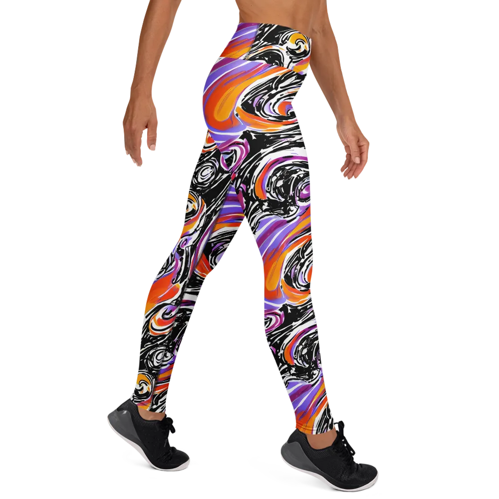 Inferno Spiral on Yoga Leggings — Right