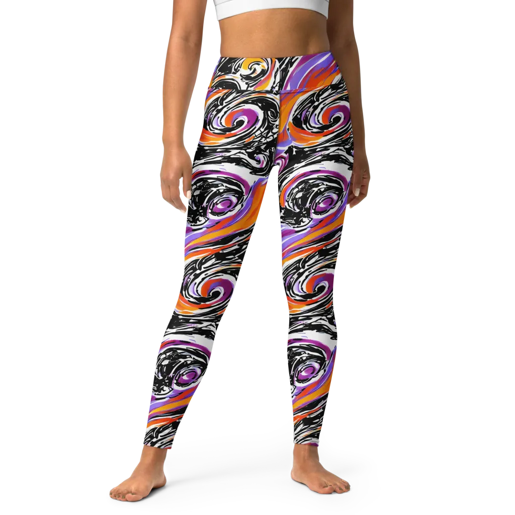 Inferno Spiral on Yoga Leggings — Front