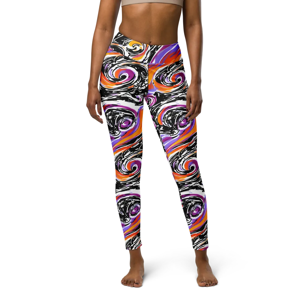 Inferno Spiral on Yoga Leggings — Front