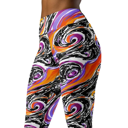 Inferno Spiral on a Yoga Leggings