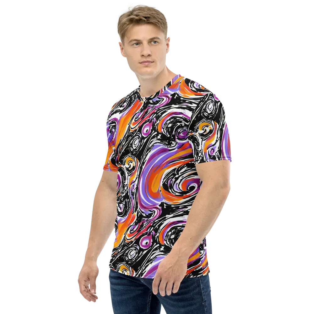 Inferno Spiral on Men's Crew Neck T-Shirt — Left