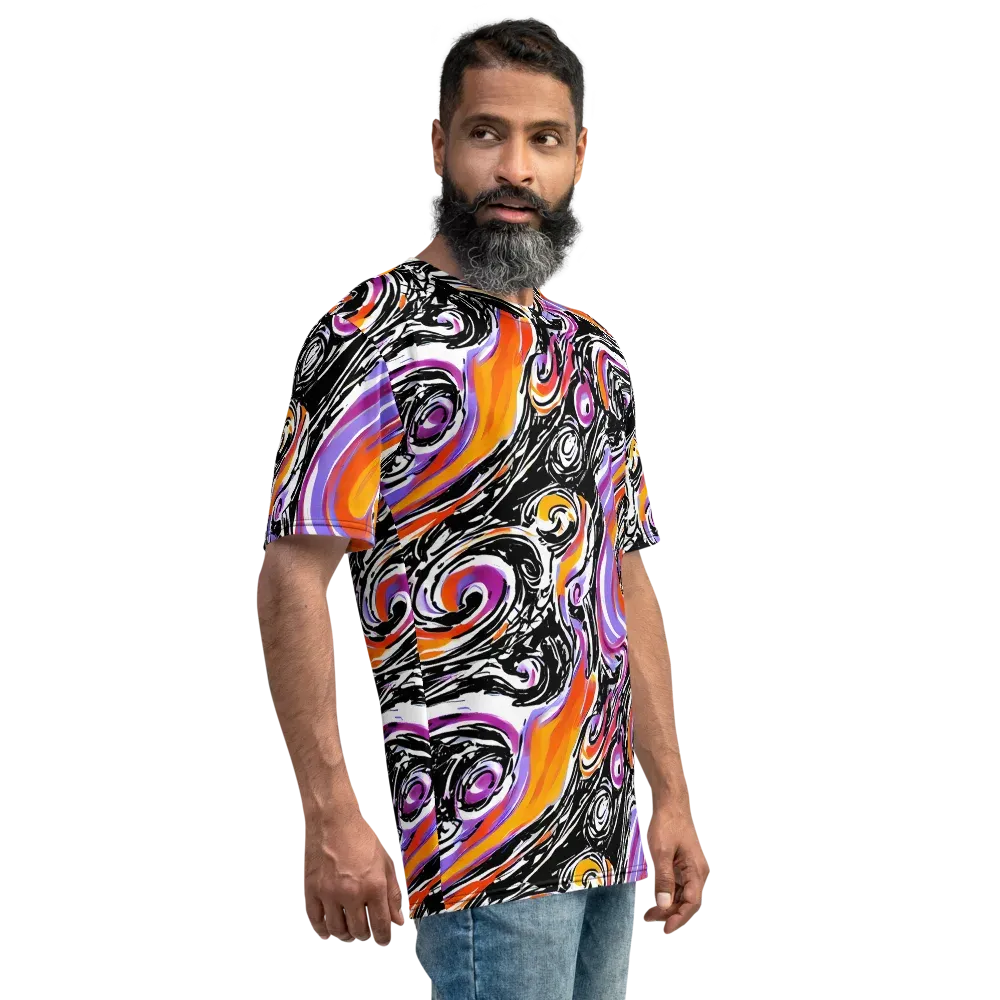 Inferno Spiral on Men's Crew Neck T-Shirt — Right