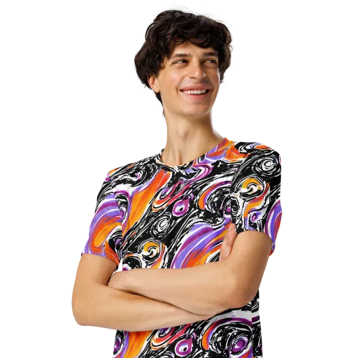 Inferno Spiral on a Men's Crew Neck T-Shirt