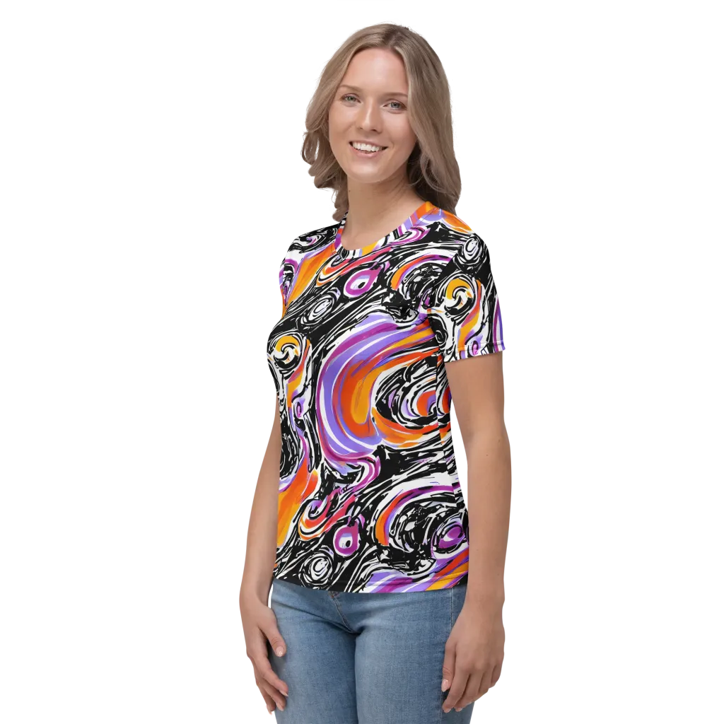 Inferno Spiral on Women's Crew Neck T-Shirt — Left