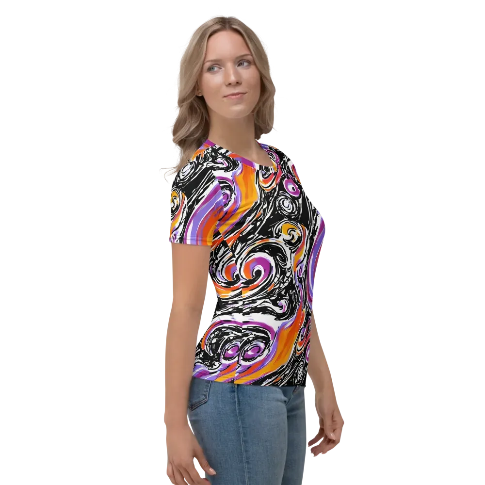 Inferno Spiral on Women's Crew Neck T-Shirt — Right
