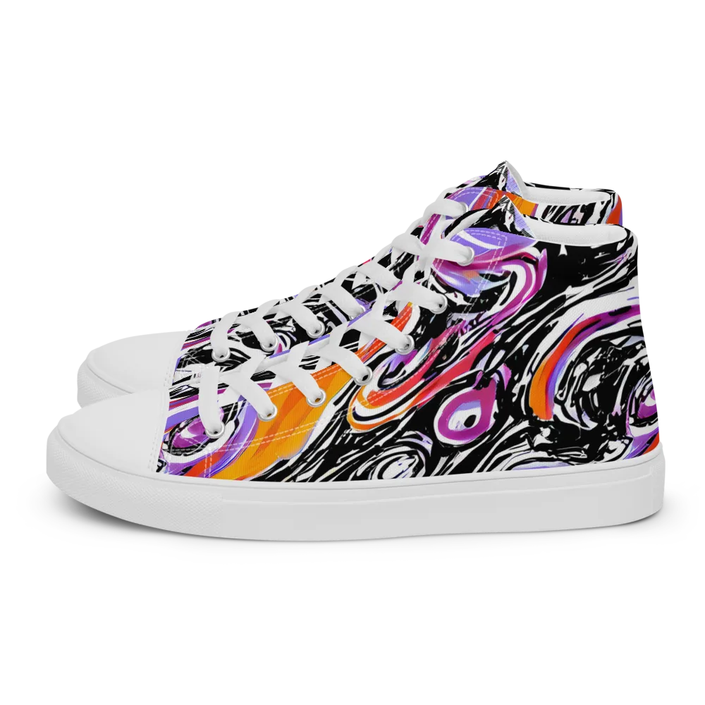 Inferno Spiral on Women's High Top Canvas Shoes — Left
