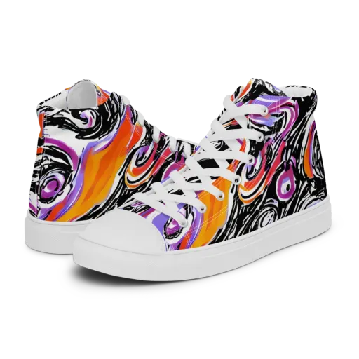 Inferno Spiral on a Women's High Top Canvas Shoes