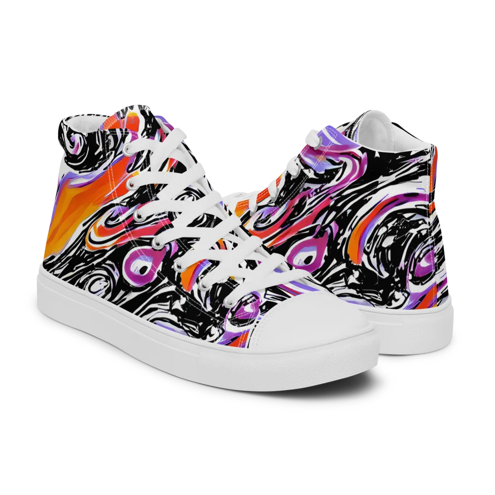 Inferno Spiral on Women's High Top Canvas Shoes — Right