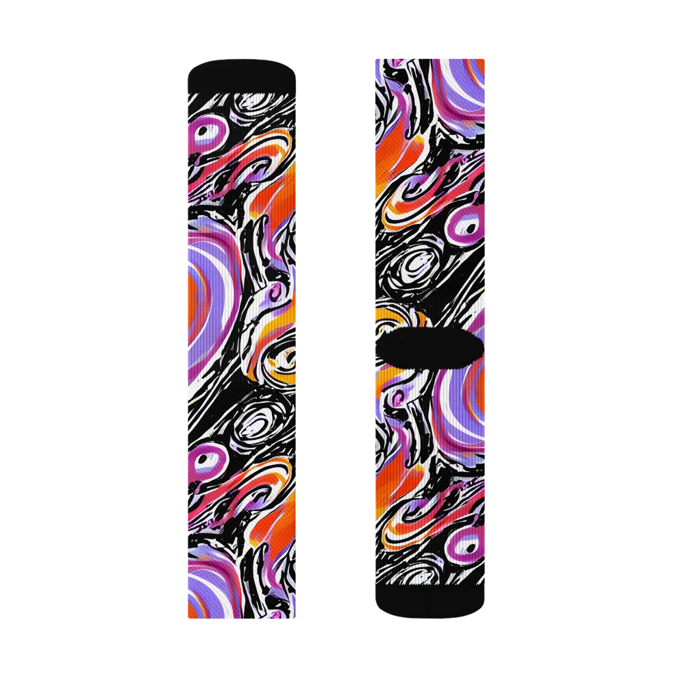 Inferno Spiral on Socks — Left Sock