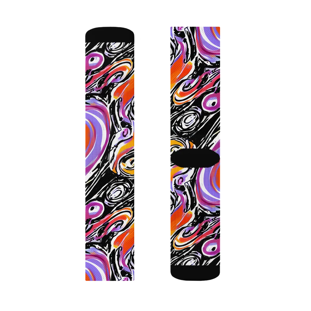Inferno Spiral on Socks — Right Sock