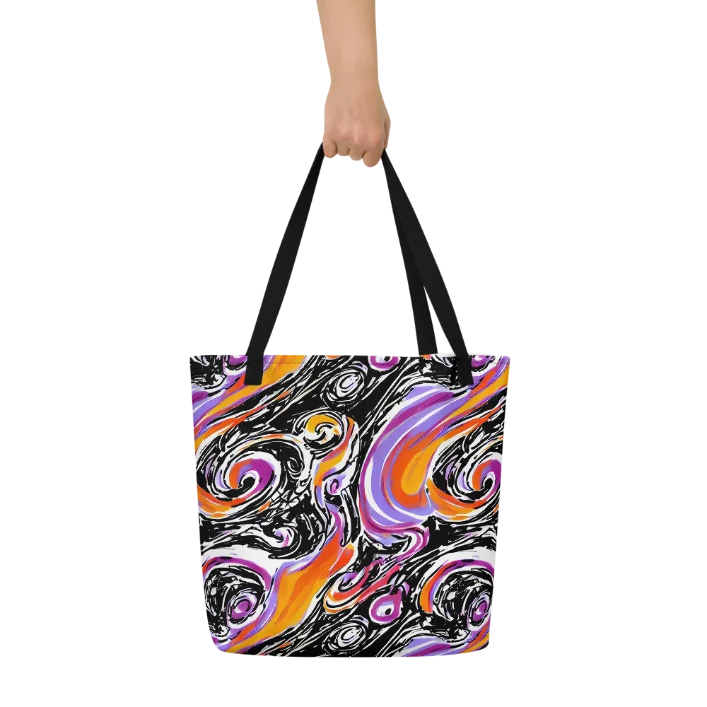 Inferno Spiral on Large Tote Bag W/ Pocket — Front