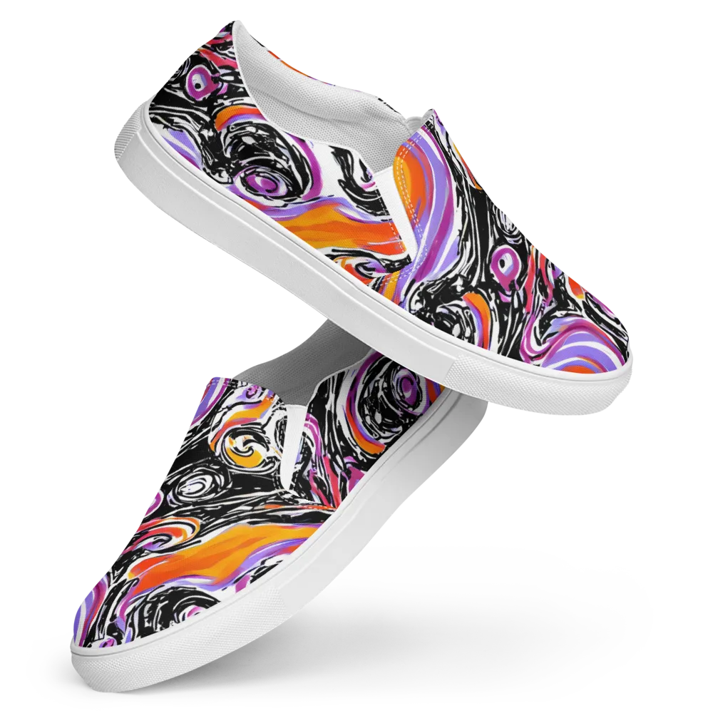 Inferno Spiral on Women's Slip-On Canvas Shoes — Front