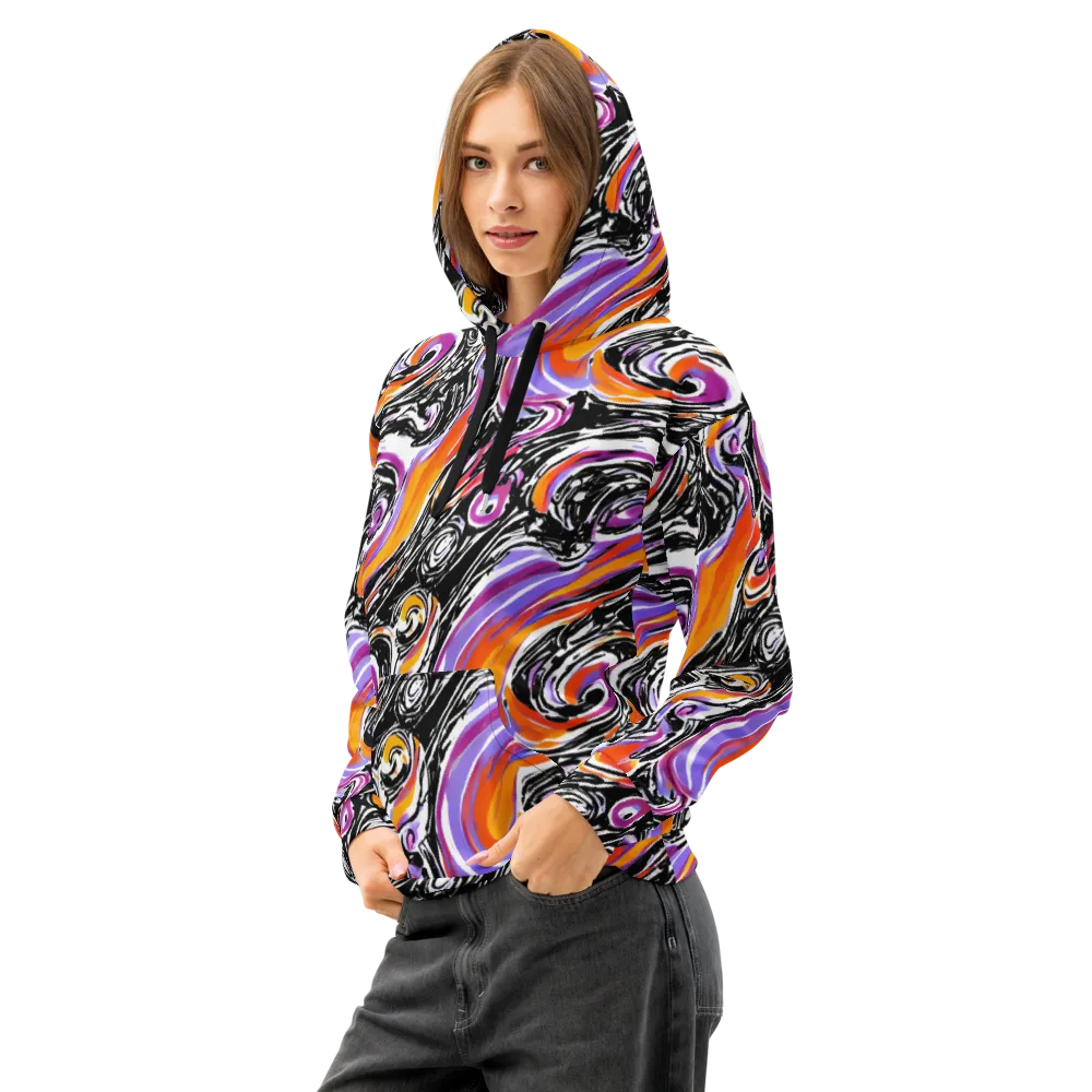 Inferno Spiral on Cotton Hoodie — Left Front