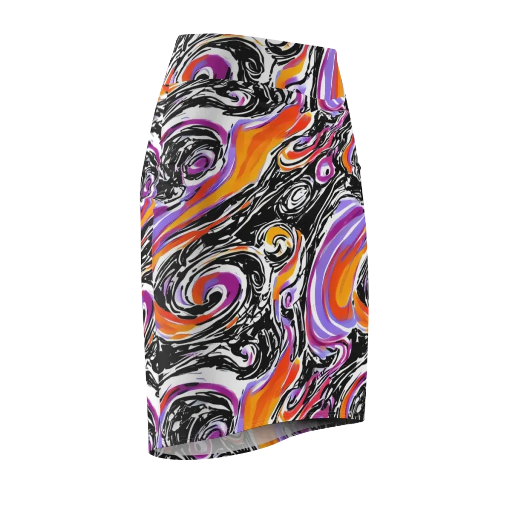 Inferno Spiral on Pencil Skirt — Front Side