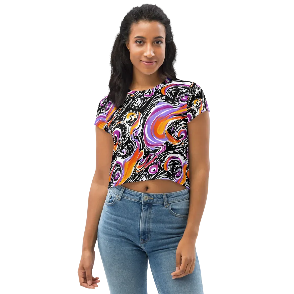 Inferno Spiral on Crop Tee — Front
