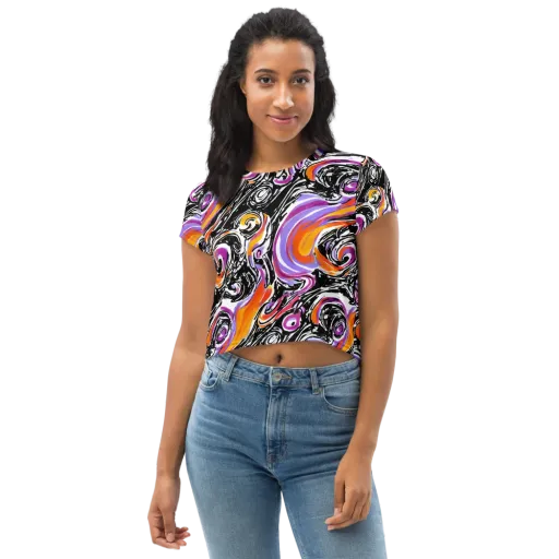 Inferno Spiral on a Crop Tee