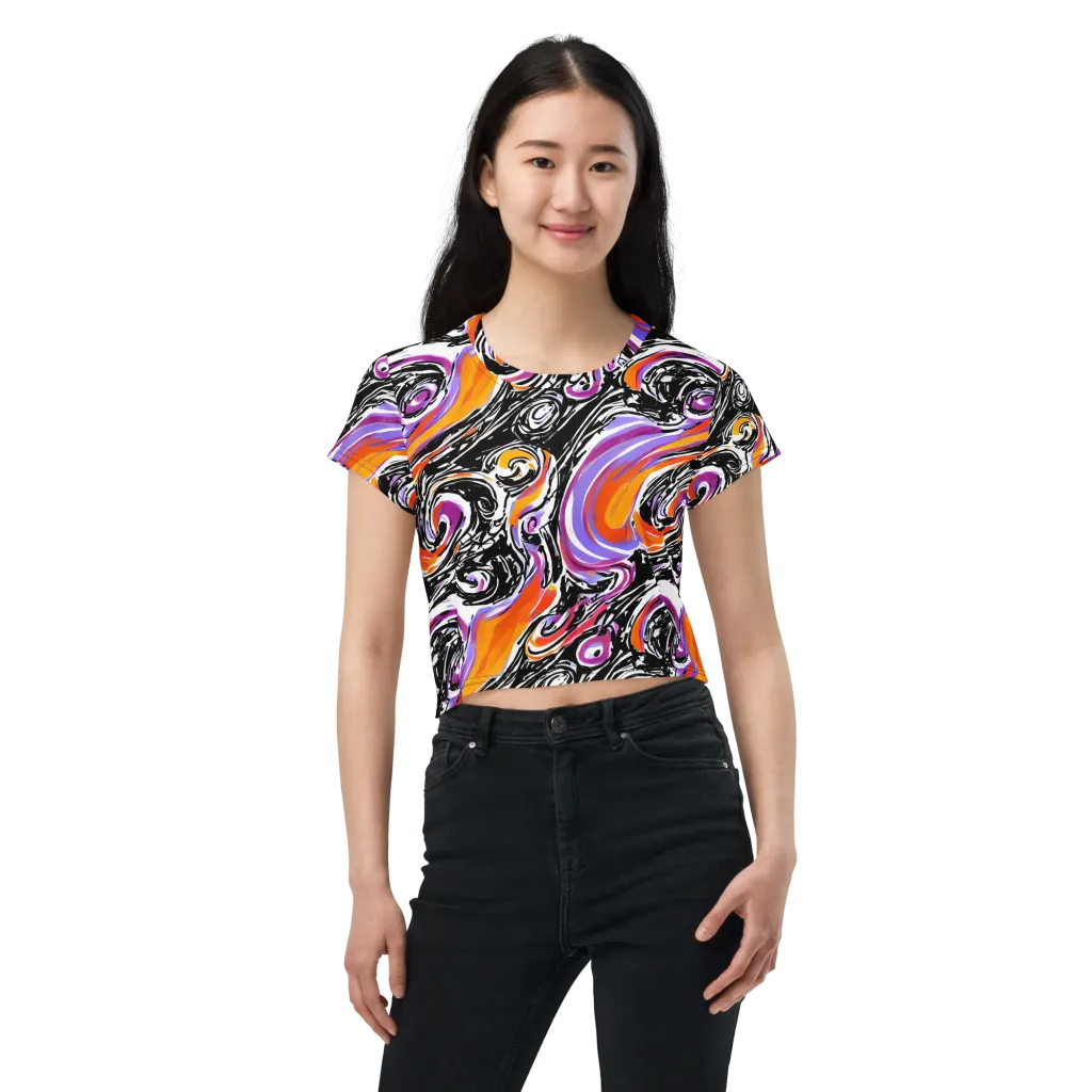 Inferno Spiral on Crop Tee — Front