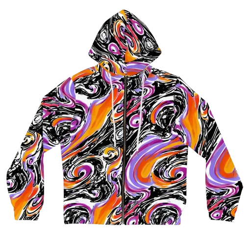 Inferno Spiral on a Women's Full-Zip Hoodie