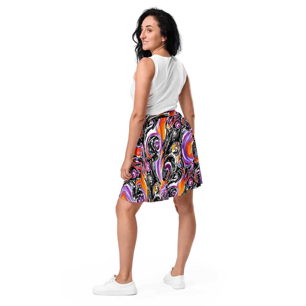 Inferno Spiral on Skater Skirt — Back