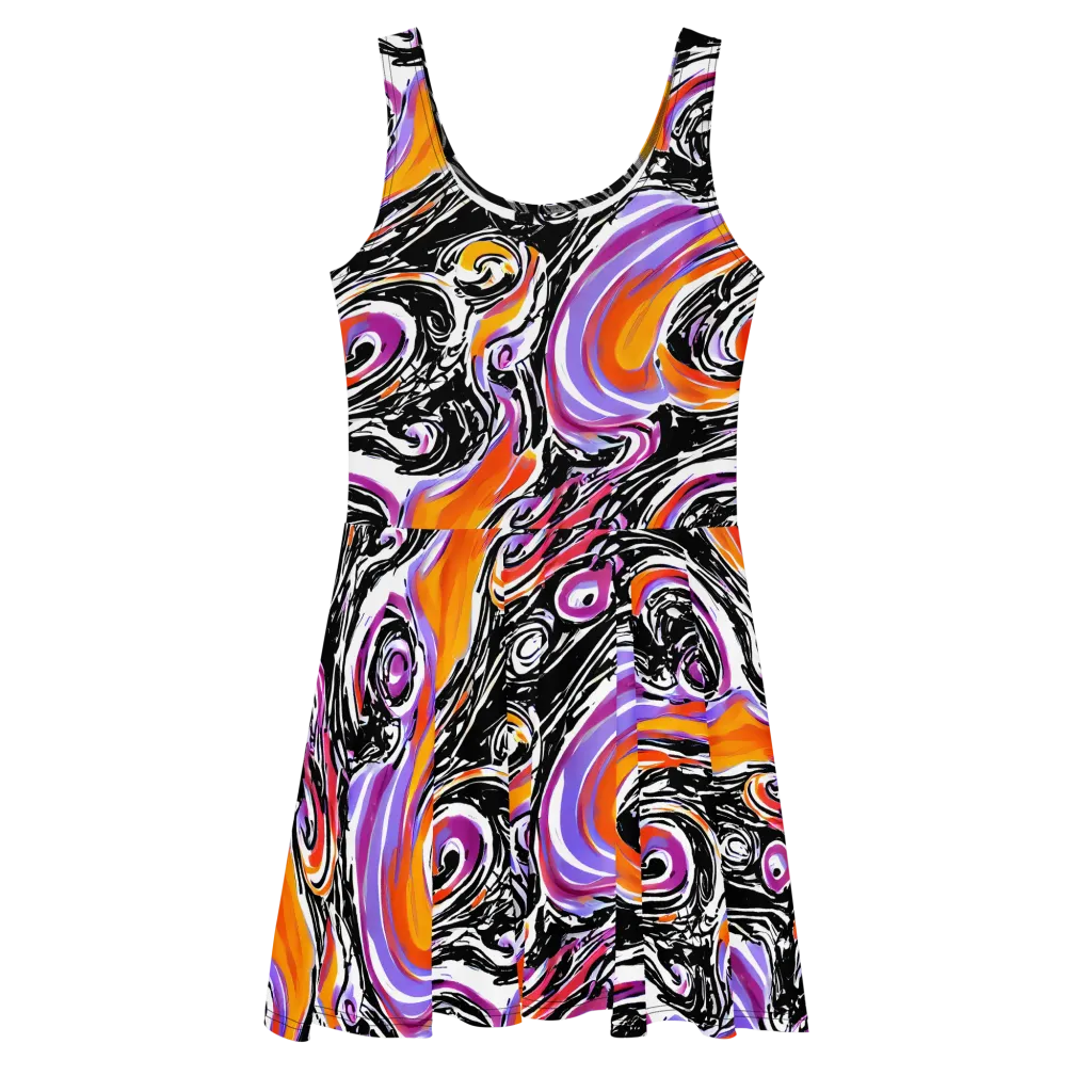 Inferno Spiral on Skater Dress — Front