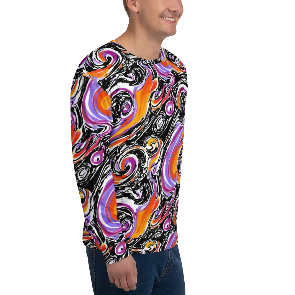 Inferno Spiral on Sweatshirt — Right Front