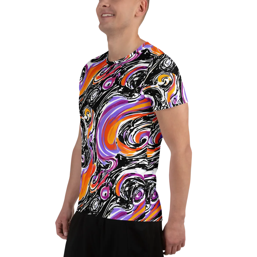 Inferno Spiral on Men's Athletic T-Shirt — Left