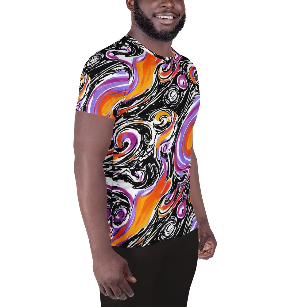 Inferno Spiral on Men's Athletic T-Shirt — Right