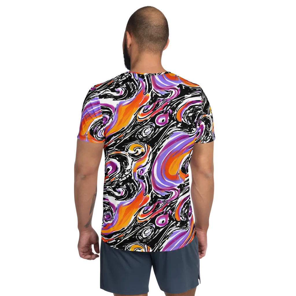 Inferno Spiral on Men's Athletic T-Shirt — Back