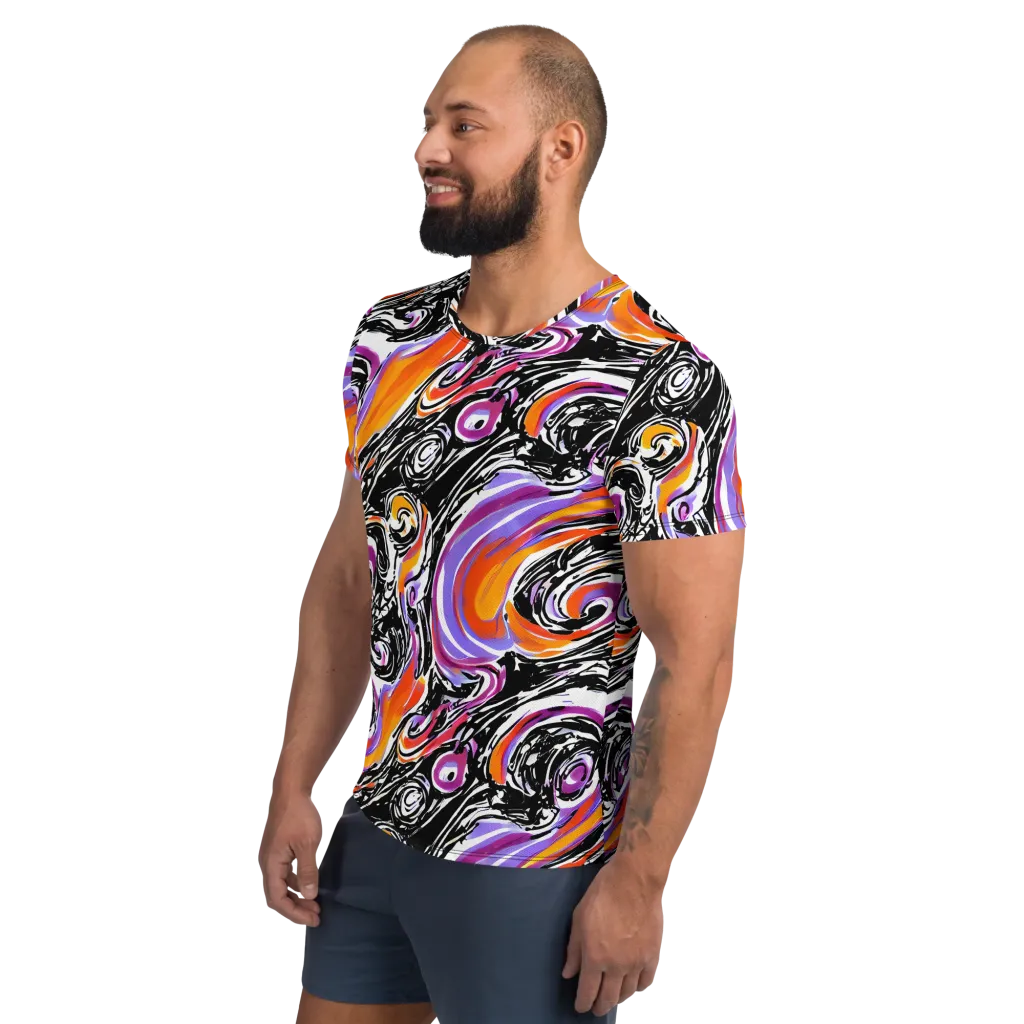 Inferno Spiral on Men's Athletic T-Shirt — Left