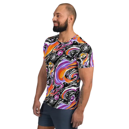Inferno Spiral on a Men's Athletic T-Shirt