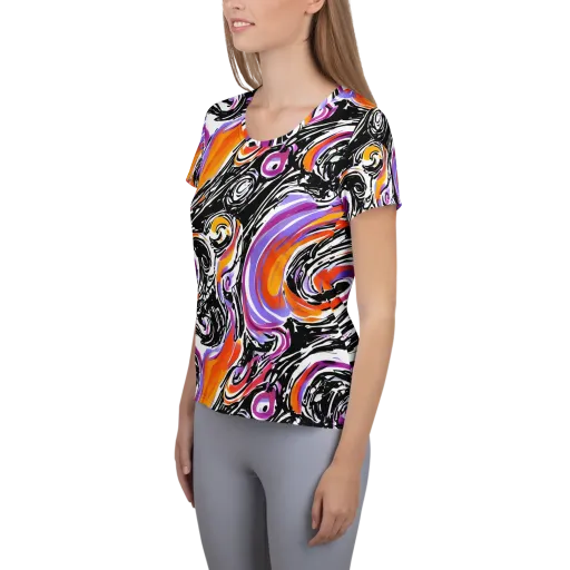 Inferno Spiral on a Women's Athletic T-Shirt