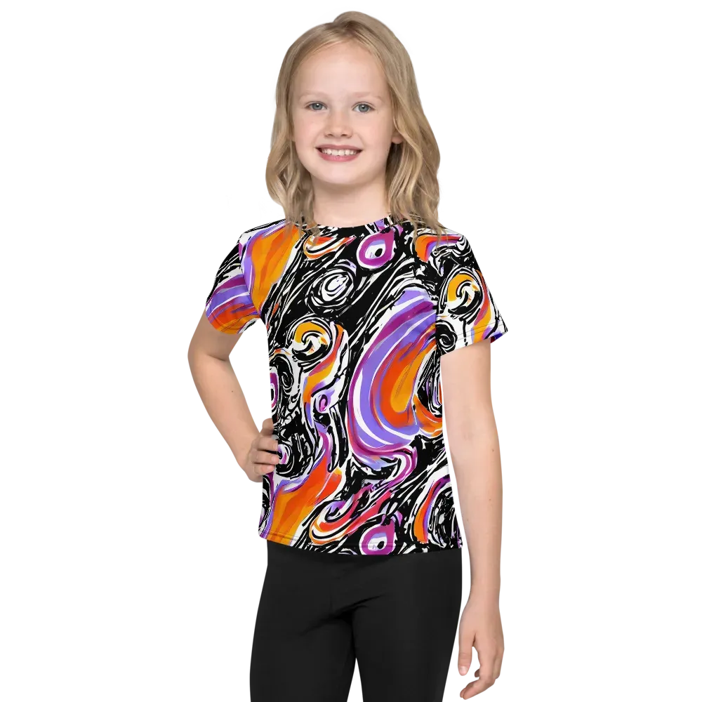 Inferno Spiral on Kids Crew Neck T-Shirt — Front