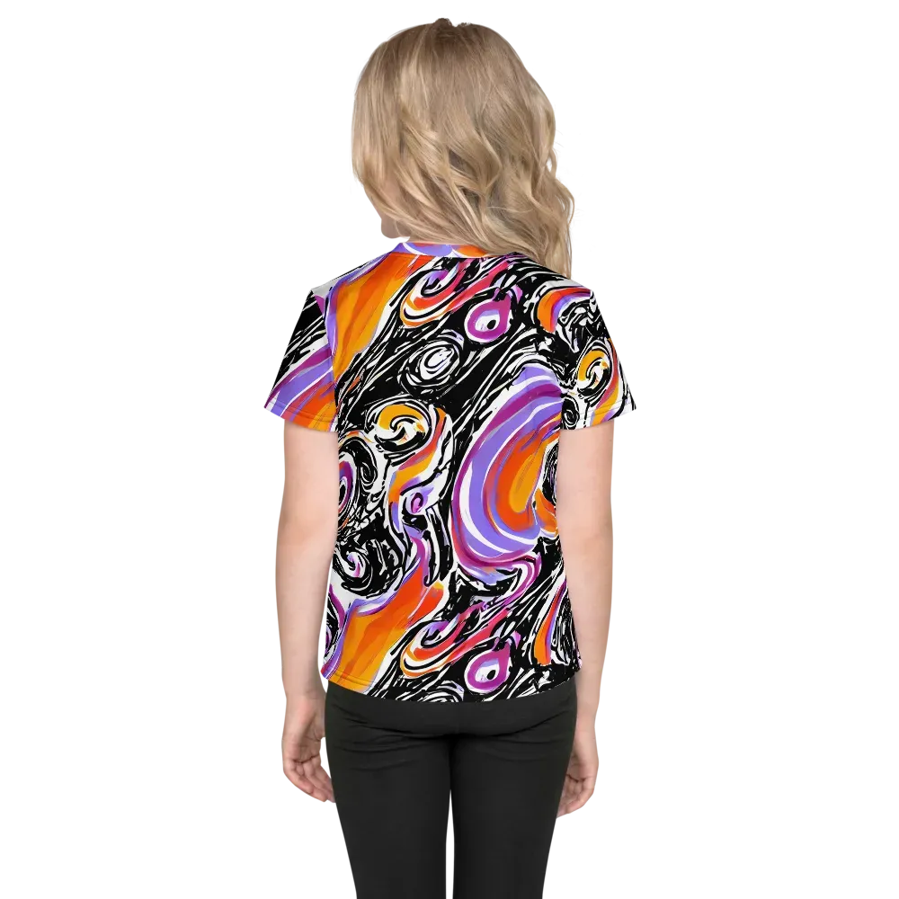 Inferno Spiral on Kids Crew Neck T-Shirt — Back