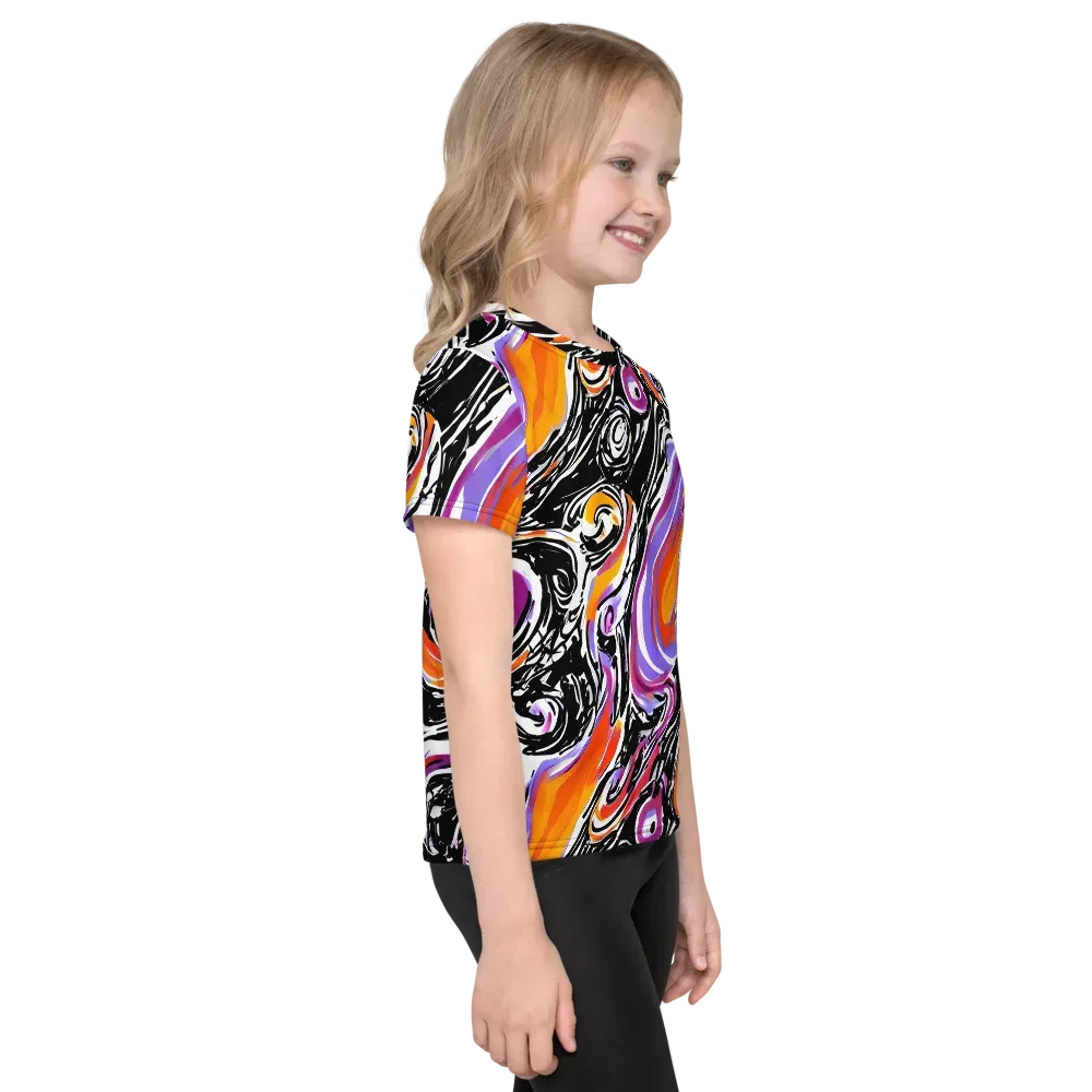 Inferno Spiral on Kids Crew Neck T-Shirt — Right
