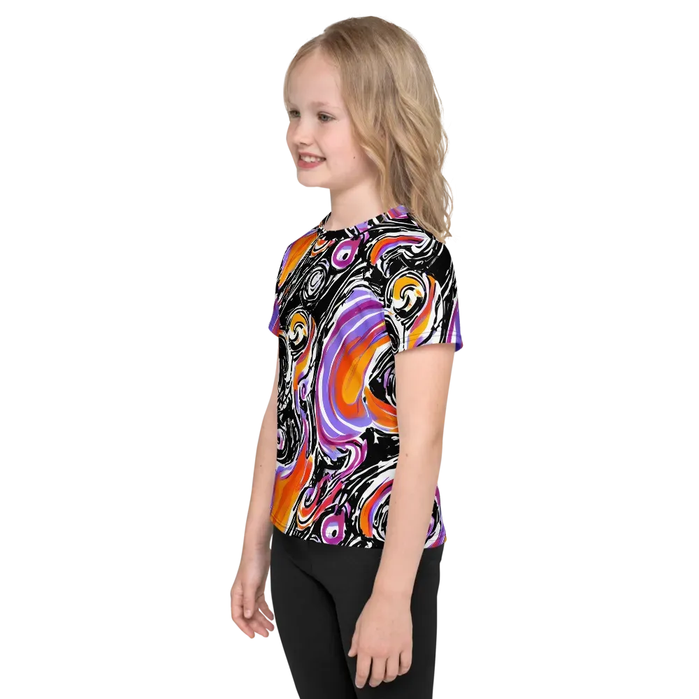 Inferno Spiral on Kids Crew Neck T-Shirt — Left